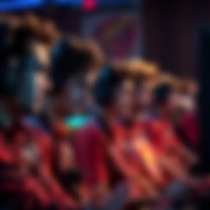 A group of gamers looking disappointed after losing a match, showing frustration and shock during gameplay.