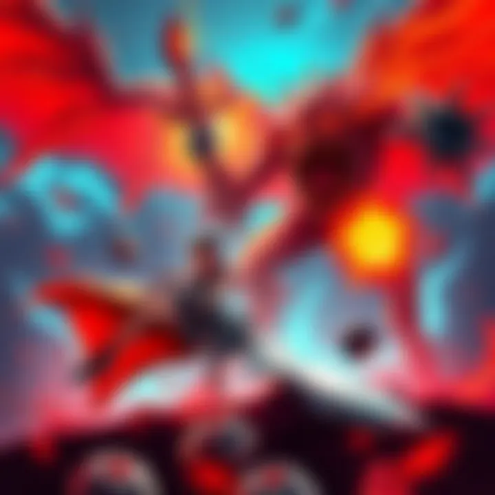 A player character dodges an attack from the Inferno Final Nemy in an intense boss battle, equipped with powerful items and ready to fight for victory.