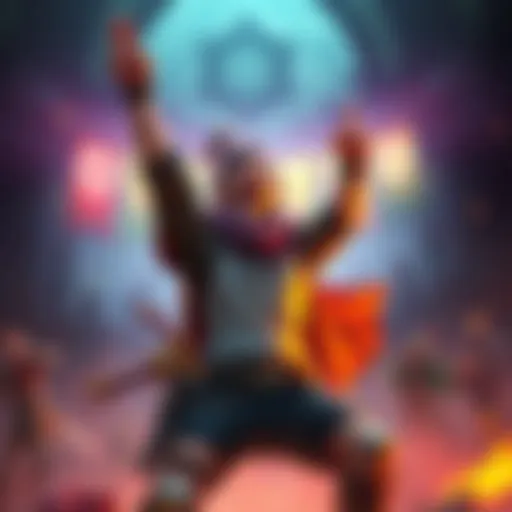 A player celebrating after defeating a Rogue character in a video game, showcasing excitement and joy.