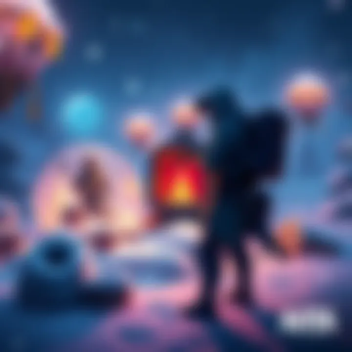 Defending Loot in PVP A player stands guard over virtual loot and keys in a snowy setting during a PVP encounter, illustrating the tension of room etiquette.