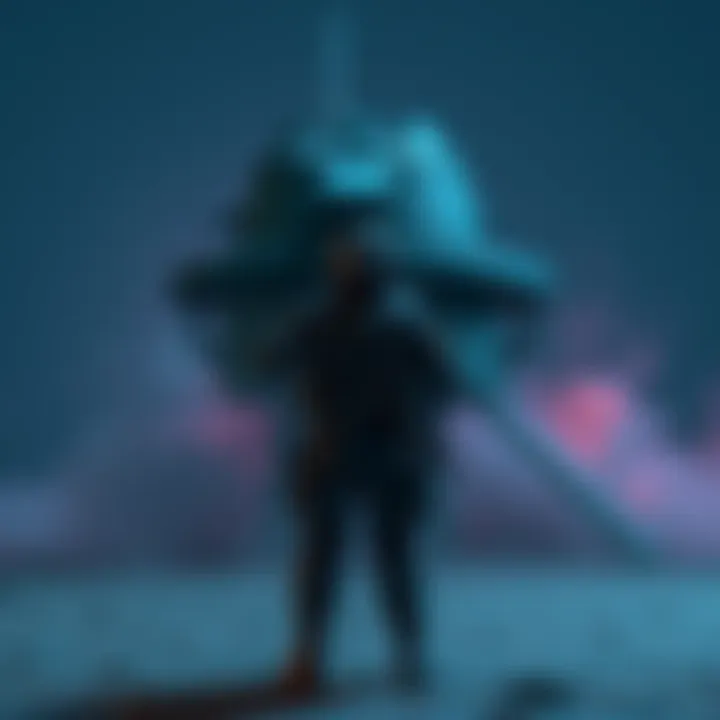 A person in combat gear valiantly stands in front of a non-existent turret, illustrating the tragic irony of their sacrifice.