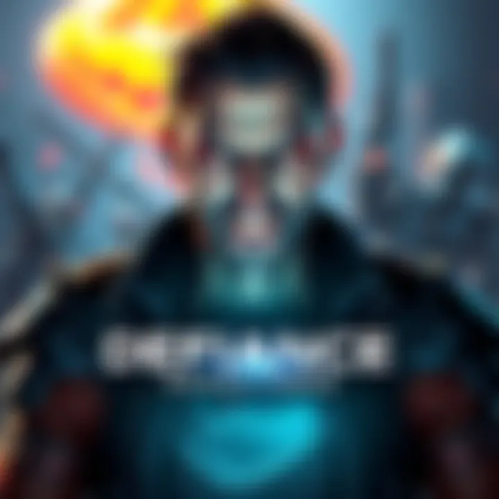 Kain character from Defiance speaking iconic phrases with a game background