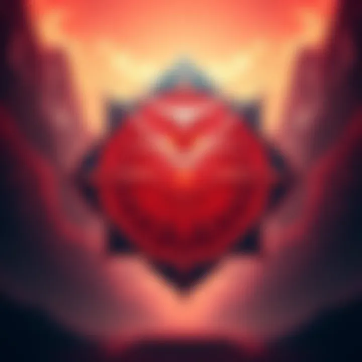 A bold and intricate design of a deity symbol in a fantasy setting, showcasing unique patterns that spark debate.