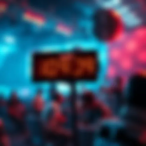 A digital countdown clock showing a missed launch date for a new gamemode, with frustrated gamers in the background.