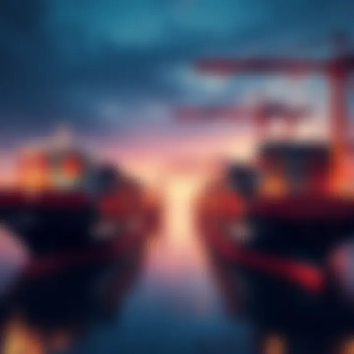 Cargo ships waiting at port due to shipment delays, highlighting logistics impact