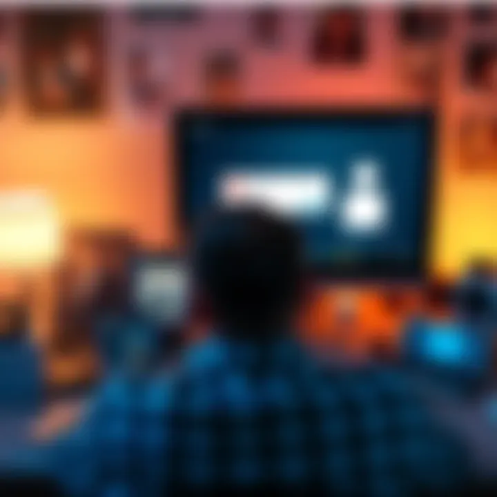 Deleted Microsoft Account A person looking upset while staring at a computer screen showing an error message about account deletion, surrounded by family photos and game cases on the desk.