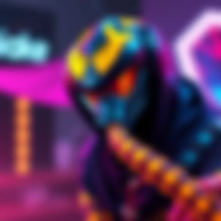 A stylish representation of Delta Snake, showcasing vibrant colors and a captivating design that attracts gamers. The character embodies a sense of diversity and modern gaming culture.