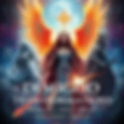 A visual representation of demigods Ranni, Miquella, and Malenia transforming into full gods, surrounded by elements representing their unique traits.