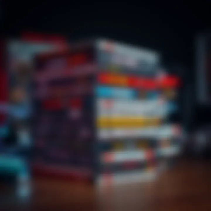 Various demo discs stacked together showcasing game covers and playlists