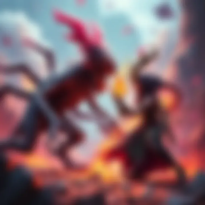 Two gaming characters, Demogorgon and Vecna, facing off in a colorful gaming environment. Demogorgon is depicted as a monstrous creature with multiple limbs, while Vecna appears as a powerful sorcerer...