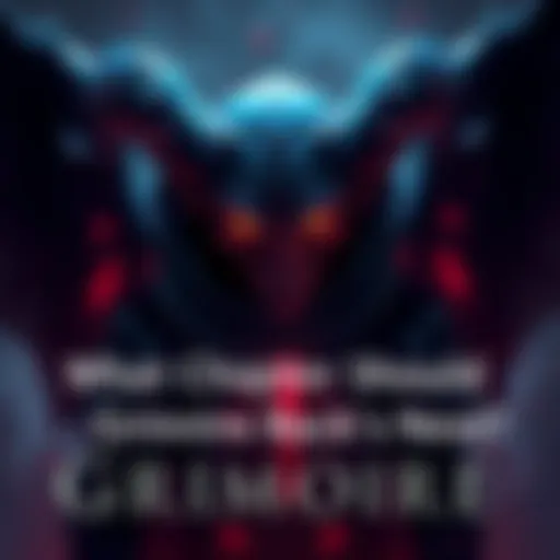 A dark, stealthy demon with glowing eyes and a shadowy figure, representing the new chapter concept for Grimoire