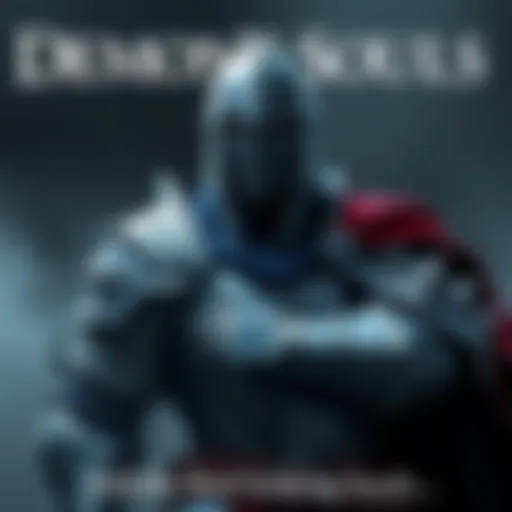 Demon's Souls Remake Character A knight character from Demon's Souls Remake showcasing detailed armor and a dramatic pose, set against a dark, atmospheric background with mist