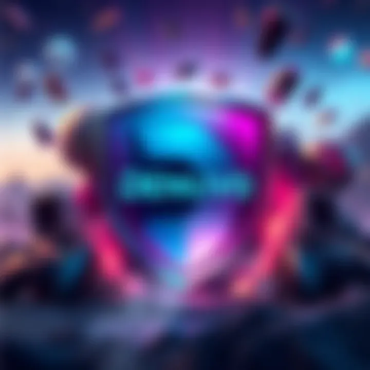 An illustration depicting Denuvo's logo with gaming elements around it, symbolizing their upcoming venture in the gaming industry.