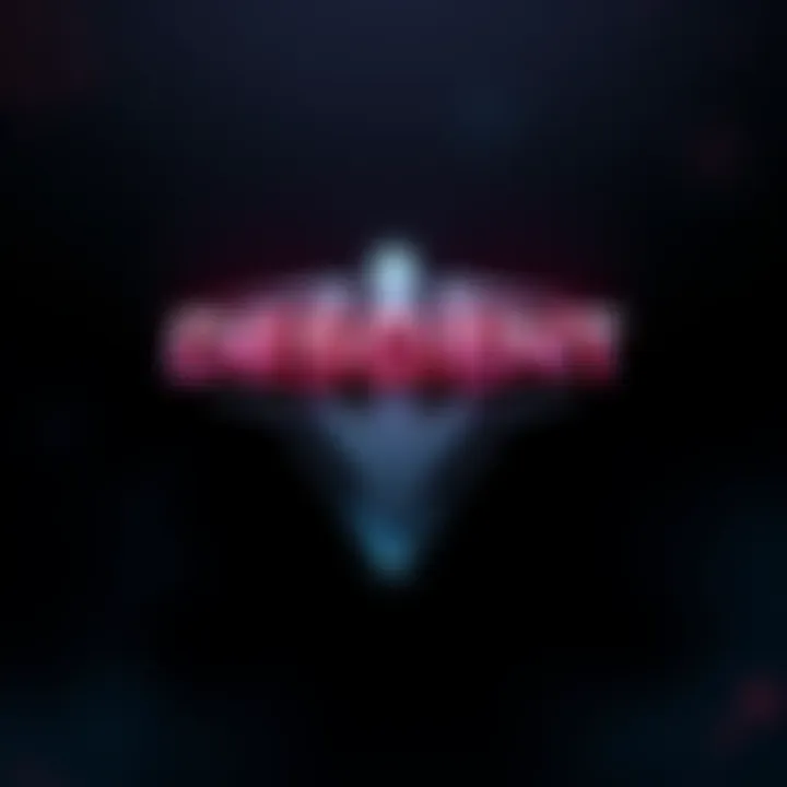 The Descent 4 logo with a futuristic design, set against a dark backdrop, hinting at a sci-fi theme