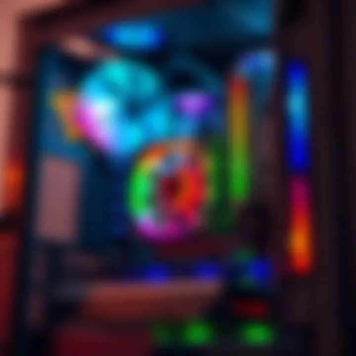 A close-up of a desktop computer with the side panel removed, highlighting the fan and SSD inside the case.