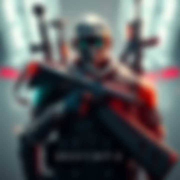 A player character in Destiny 2 showcasing various weapons and gear items, highlighting the collection aspect of the game.