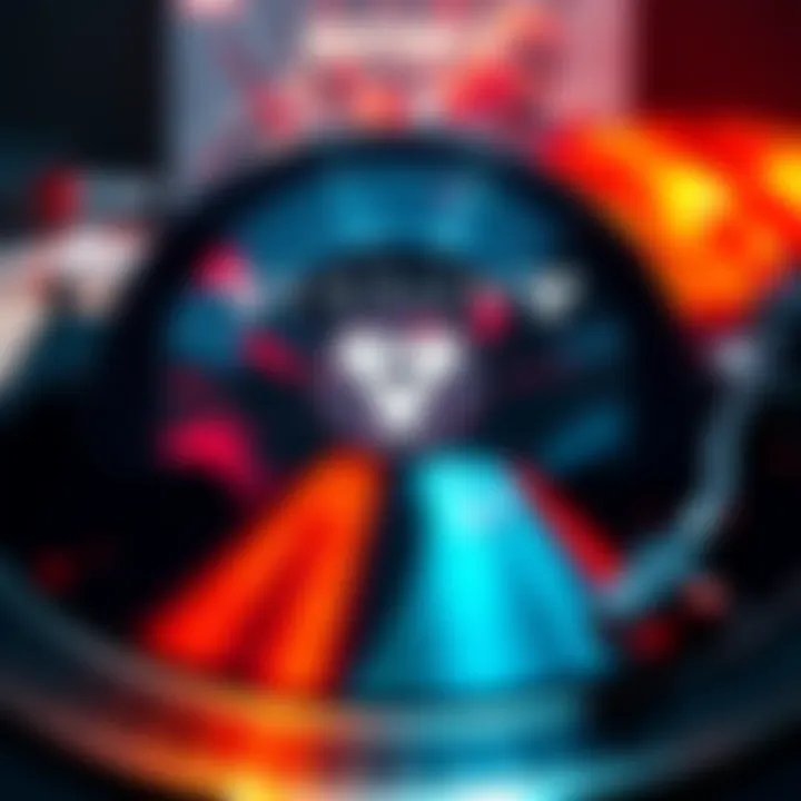 Destiny 2 Soundtrack Vinyl Vinyl record of Destiny 2 soundtrack displayed on a turntable with vibrant artwork