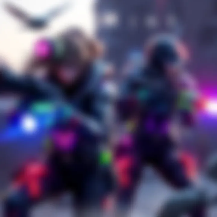 Two female Destiny 2 characters engaged in a mission with glowing weapons and vibrant armor