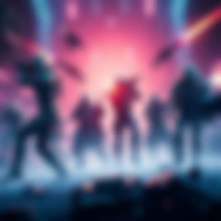 Characters from Destiny 2 fighting in a sci-fi setting, showcasing weapons and teamwork