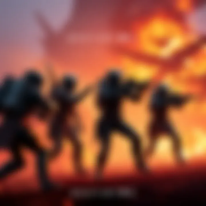 A group of players in Destiny 2 fighting together against enemies, showcasing teamwork and friendship in the game.