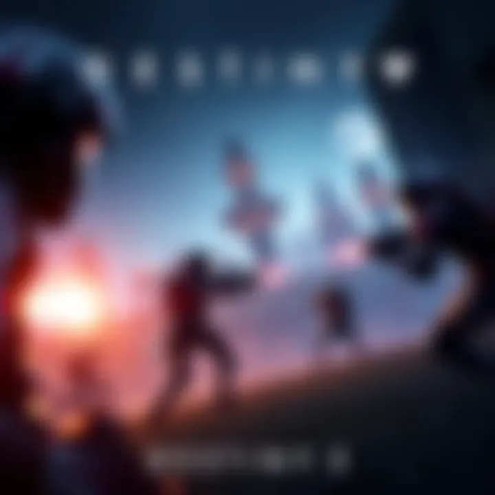 Destiny 2 gameplay scene Players engaging in a multiplayer match in Destiny 2, showing action and teamwork