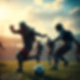 Guardians in Destiny 2 Beta engaged in a soccer match, showcasing excitement and teamwork among players