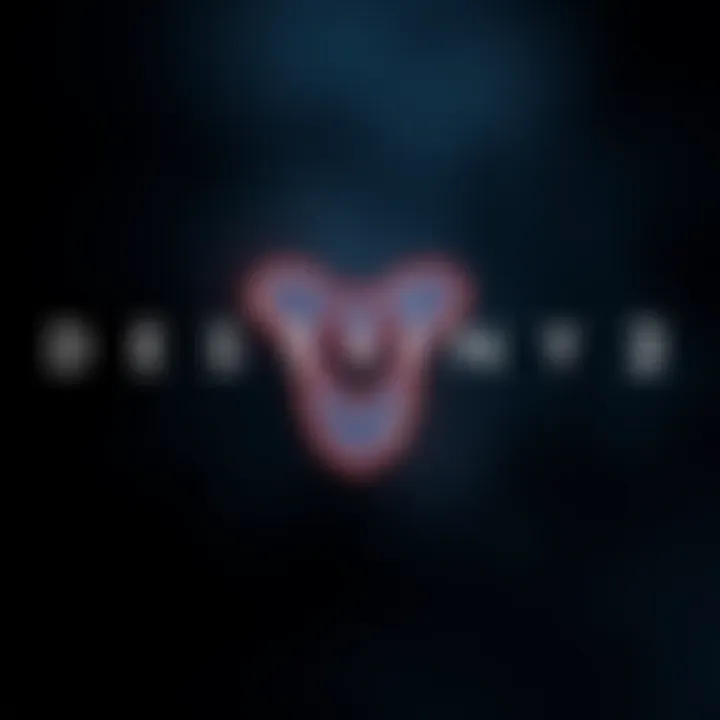The Destiny 2 logo glowing in the dark, symbolizing uncertainty about the game's future amid shutdown rumors.