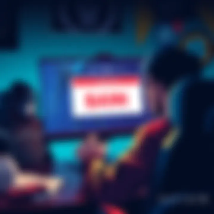 A frustrated Destiny 2 player looks at a ban notice on their computer screen, surrounded by game merchandise.