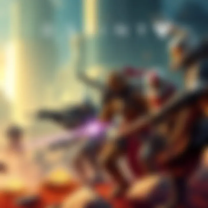 Destiny characters in action A group of Destiny characters showcasing new subclasses and exotics during a battle scene