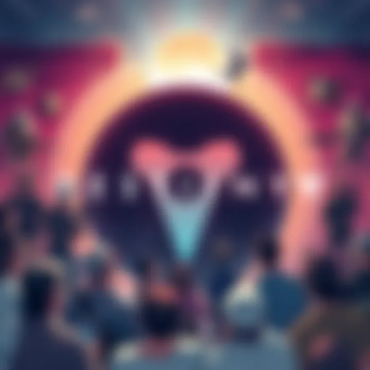 Illustration of Destiny game logo surrounded by fans discussing updates