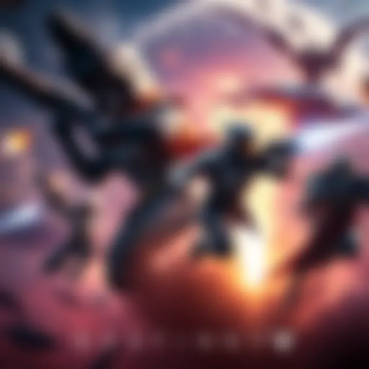 A group of Destiny characters showcasing their powers in a battle scene, representing the highs and lows of the game over the years.