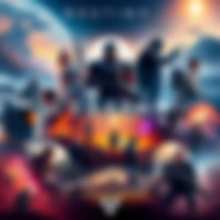 Collage of Destiny game scenes showing various characters and locations from the franchise's lore.