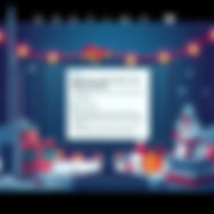 Destiny game patch announcement A digital illustration showing a computer screen displaying a patch note for a video game, with festive elements suggesting a holiday event is back.