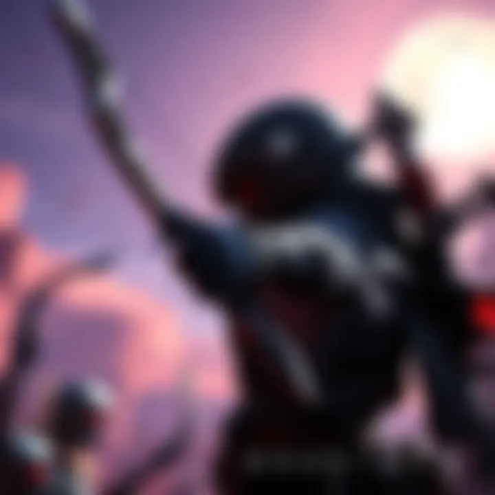 A Destiny character holding a bow, ready to shoot, in a vibrant game setting