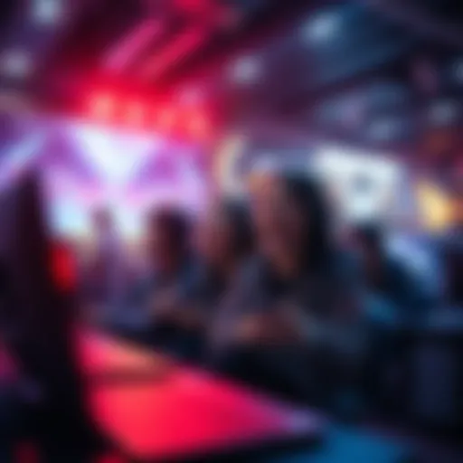 A group of gamers in a virtual environment, showing excitement over an active gaming session in Destiny.