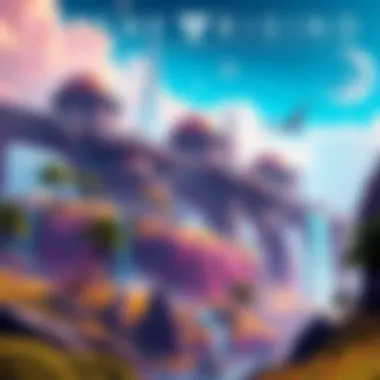 A vibrant, new gaming world with lush landscapes and futuristic elements for Destiny Rising.