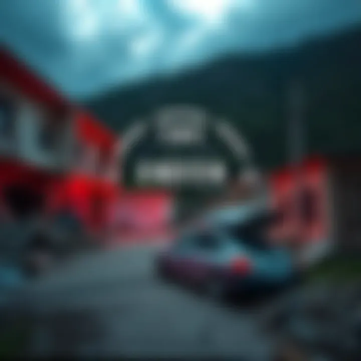 Building debris and cracked roads in a town affected by the 2026 quake