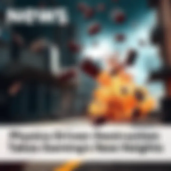 A scene from a video game showing dynamic destruction with debris flying and an altered environment