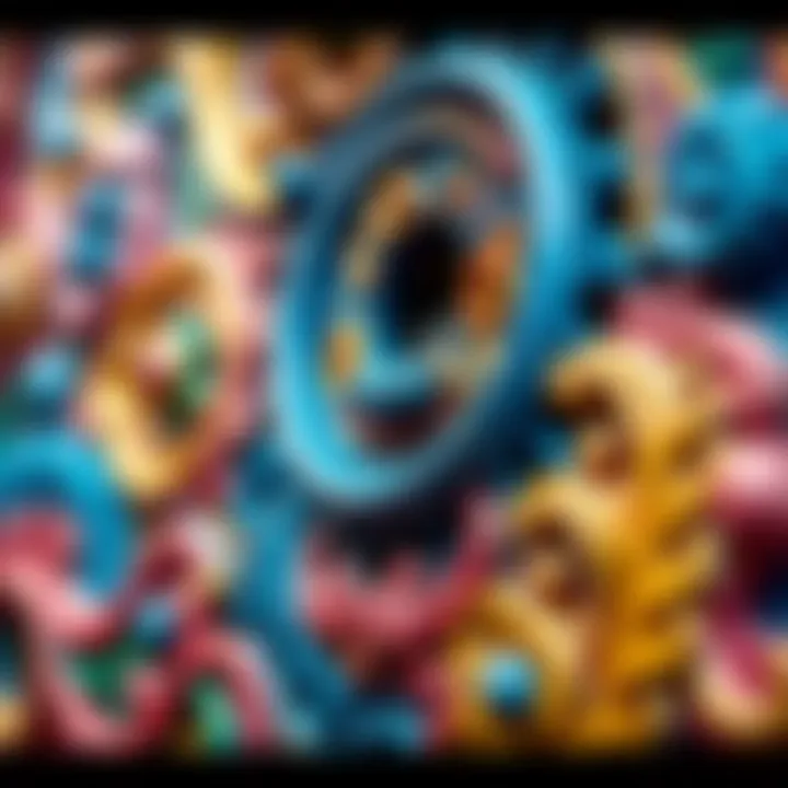 Close-up of an intricate art piece showcasing incredible craftsmanship and vibrant colors
