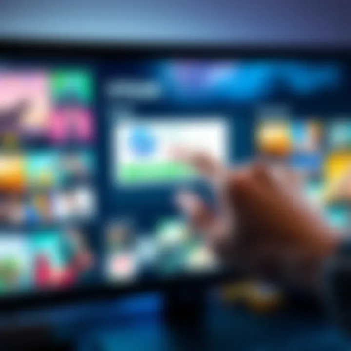 A developer's hand clicking to delete a Steam account on a computer screen with game icons in the background