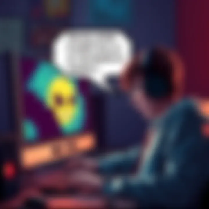 A frustrated gamer looking at a computer screen displaying The Binding of Isaac, while a developer sarcastically comments in a speech bubble.