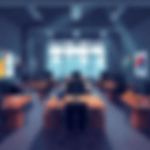 Developer Layoffs Illustration of an office with empty desks and boxes, symbolizing layoffs in a game development studio after poor sales of Invincible VS.