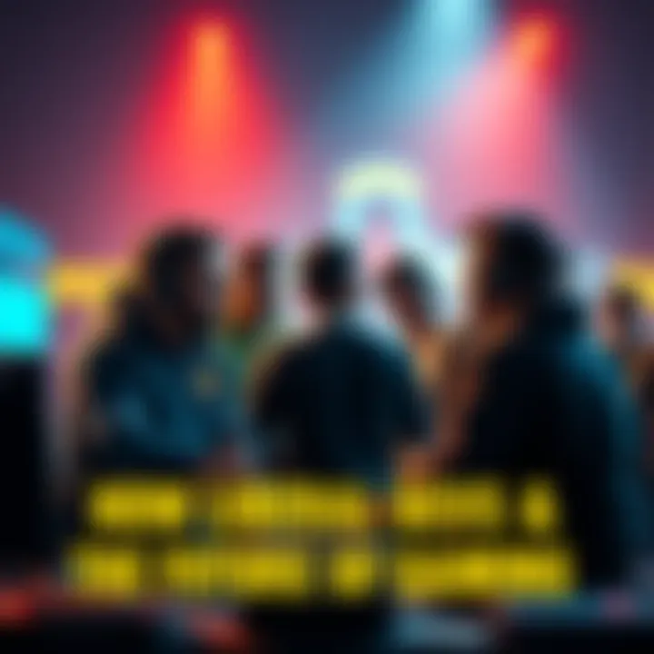 Group of game developers talking about new trends in gaming industry