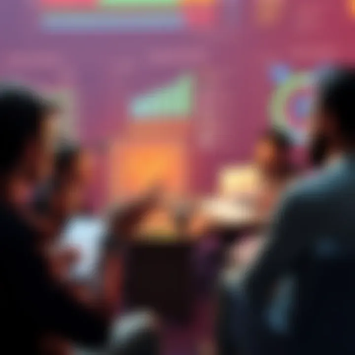 Developers explaining Heirloom shard issues at a conference with charts and graphics