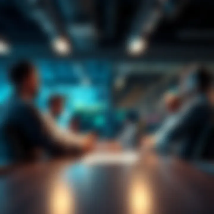 A team of developers discussing recent project issues and solutions in a meeting room