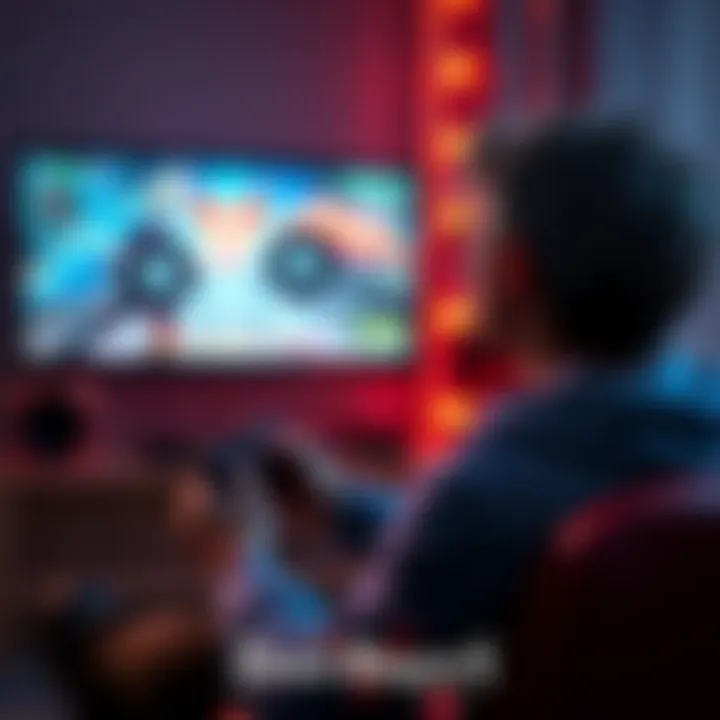 Person seated with a game controller, looking at a screen displaying Devil May Cry 5 gameplay