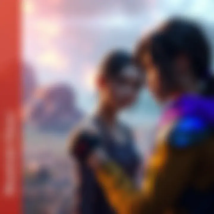 A scene showing Dia's clone in a dramatic moment, highlighting her emotions and struggles, set against a vivid game landscape.