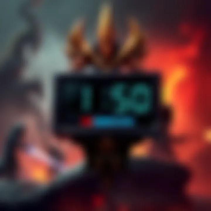 A countdown timer on a Diablo 4 bundle promotion, showing five minutes remaining, with a background of the game's fantasy landscape and characters.