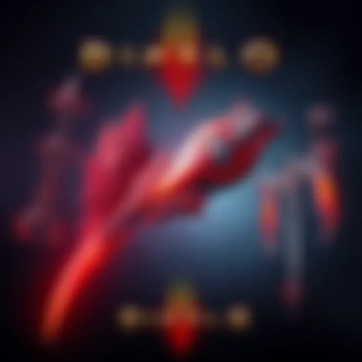 A display of Diablo 4 weapon cosmetics inspired by unused crucible concept art, showcasing various designs and styles