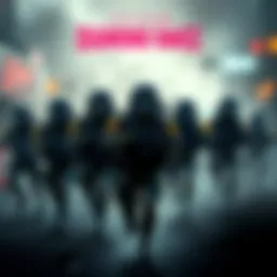 A team of Diamond Dogs soldiers on a mission, showcasing teamwork and strategy in a military setting.